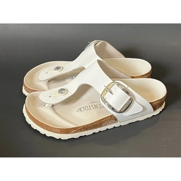 Birkenstock Gizeh Big Buckle Natural Leather White